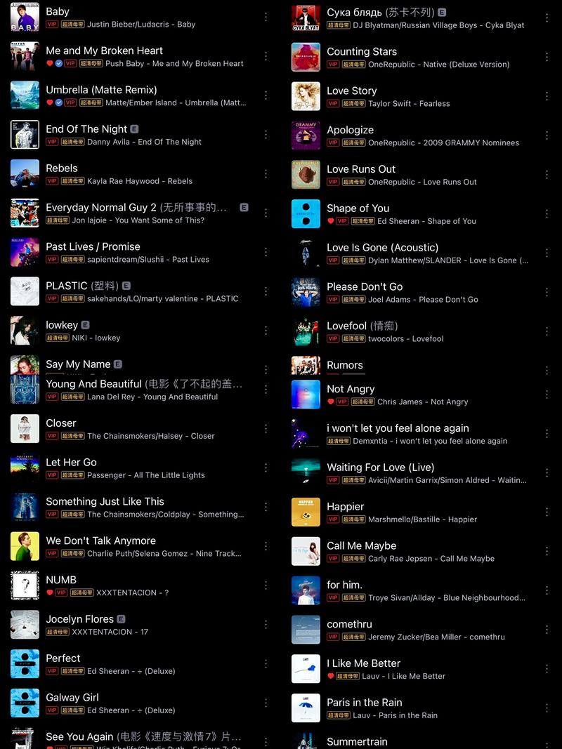 抖音热门欧美英文单曲无损合集